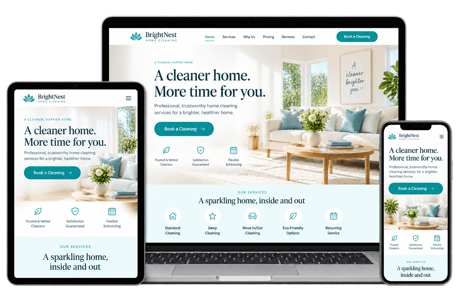 Cleaning Website mockup