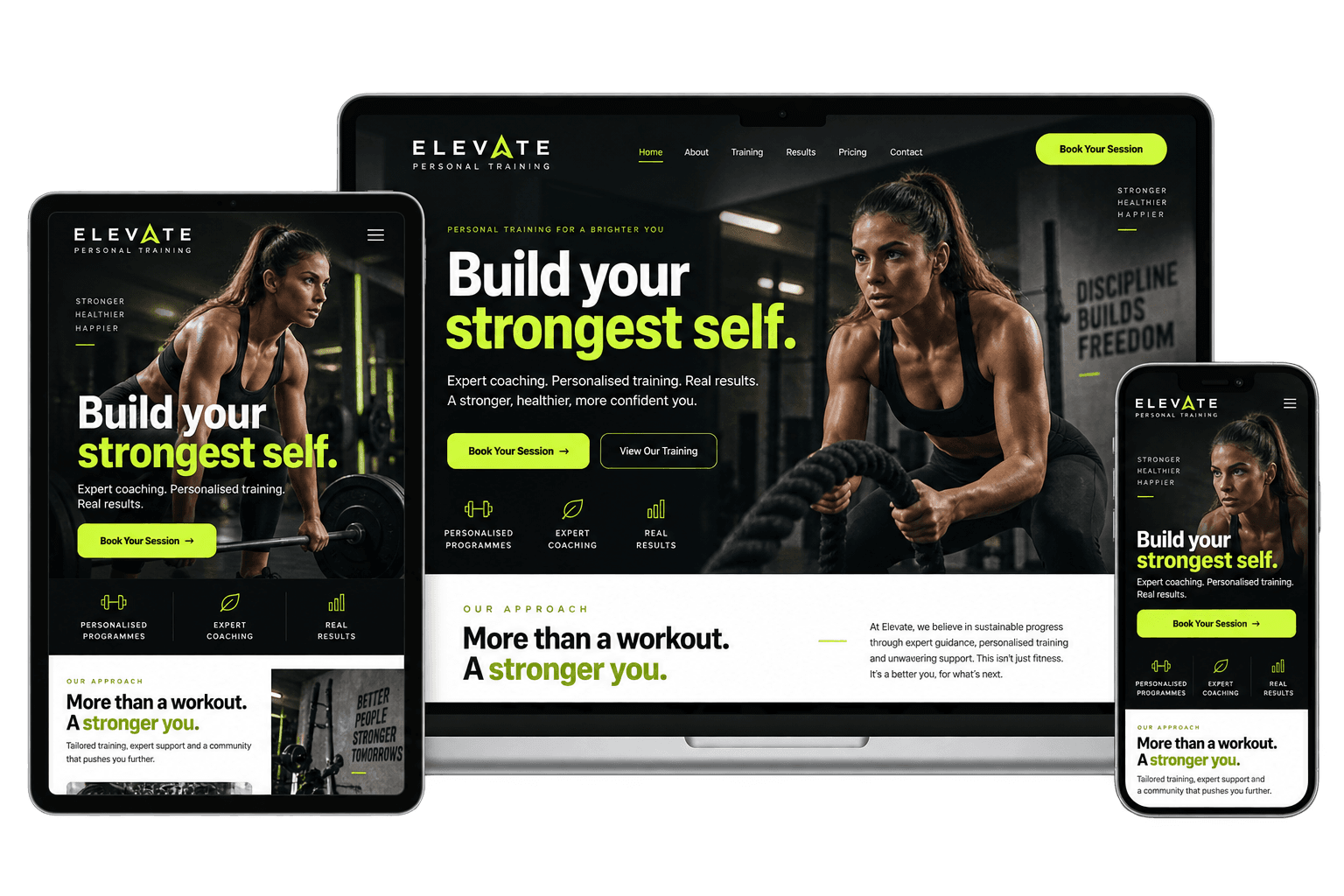 Fitness Website mockup