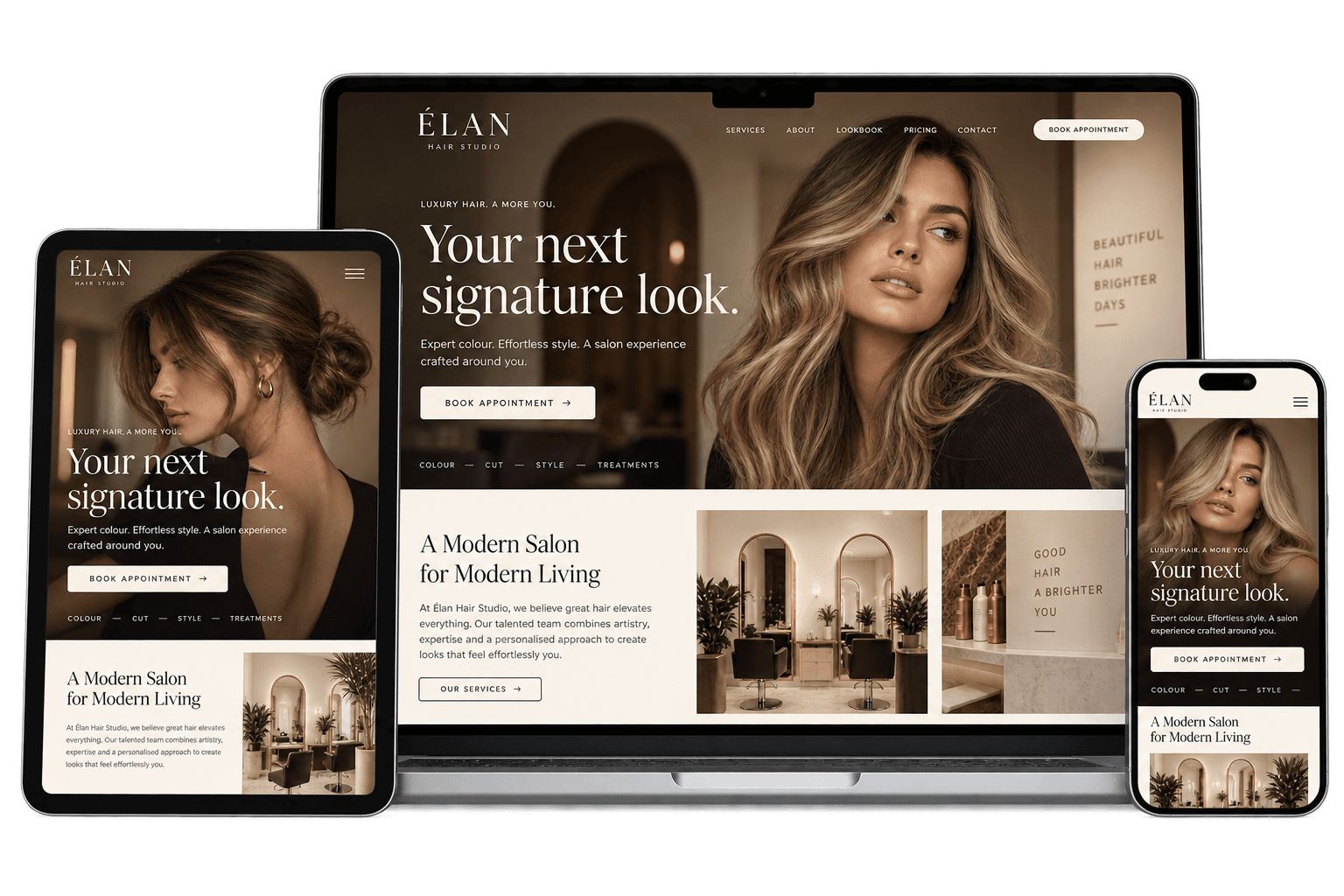 Hair Salon Website mockup