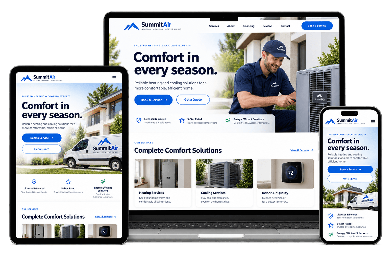 HVAC Website mockup