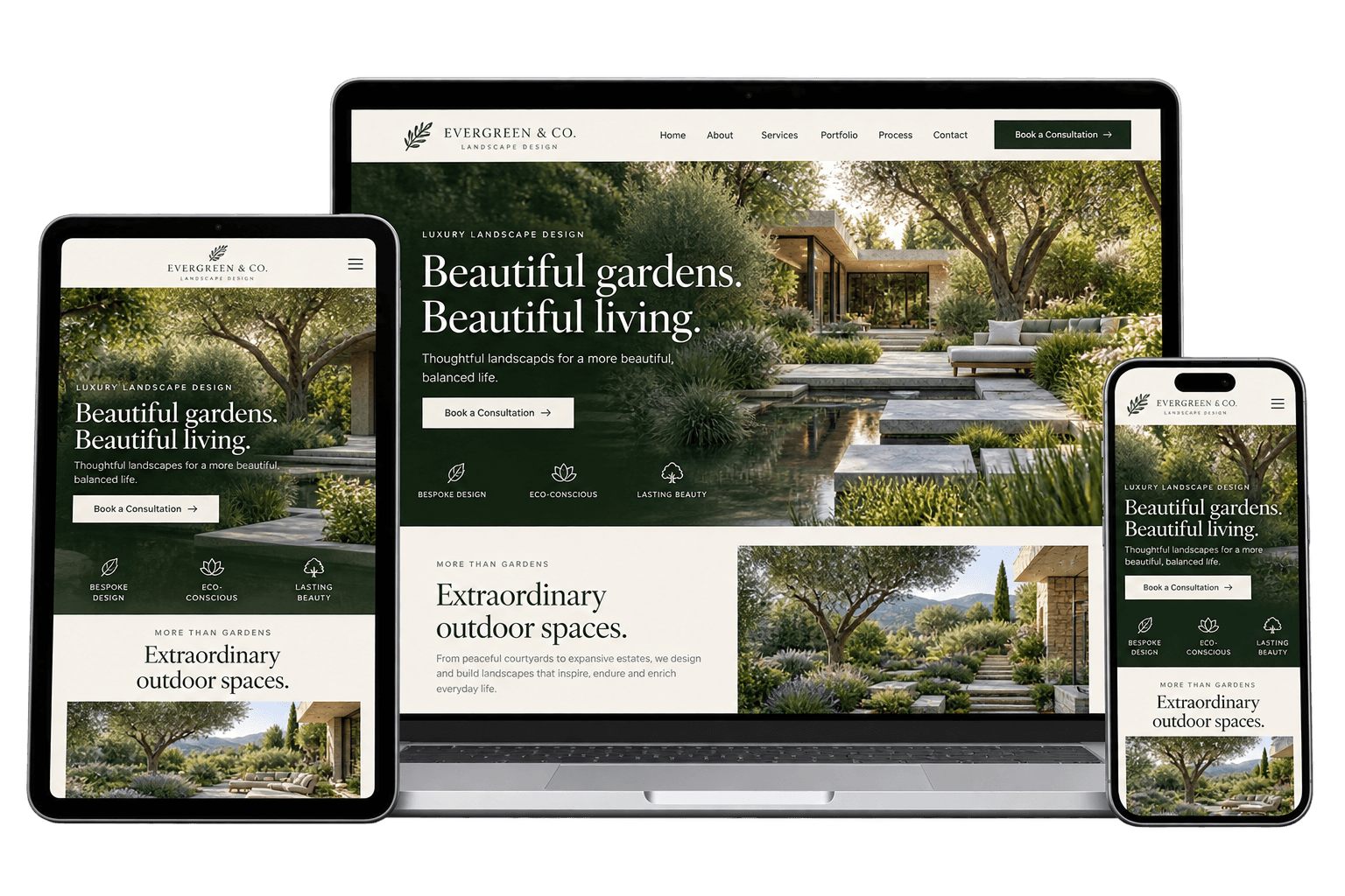 Landscaping Website mockup