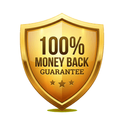 100% money-back guarantee shield